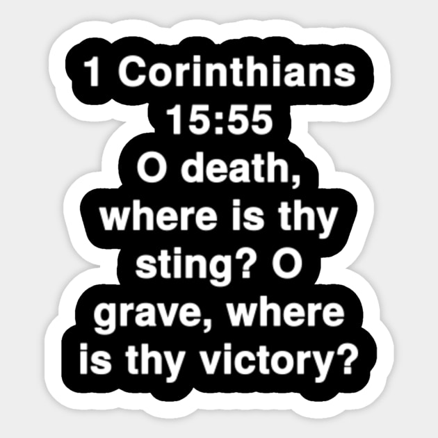 1 Corinthians 15:55  King James Version (KJV) Bible Verse Typography Sticker by Holy Bible Verses